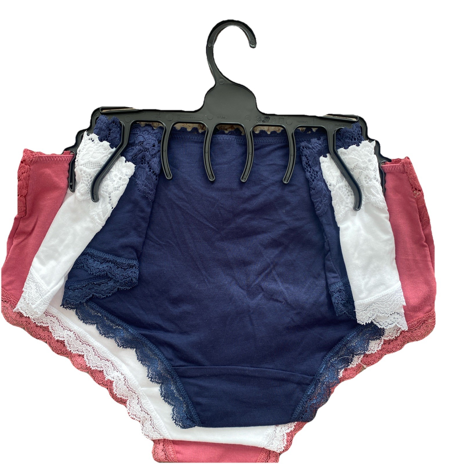 Ladies 3 Pack Multi Short Plan lace details Knickers, Elegant Lace Panties size6