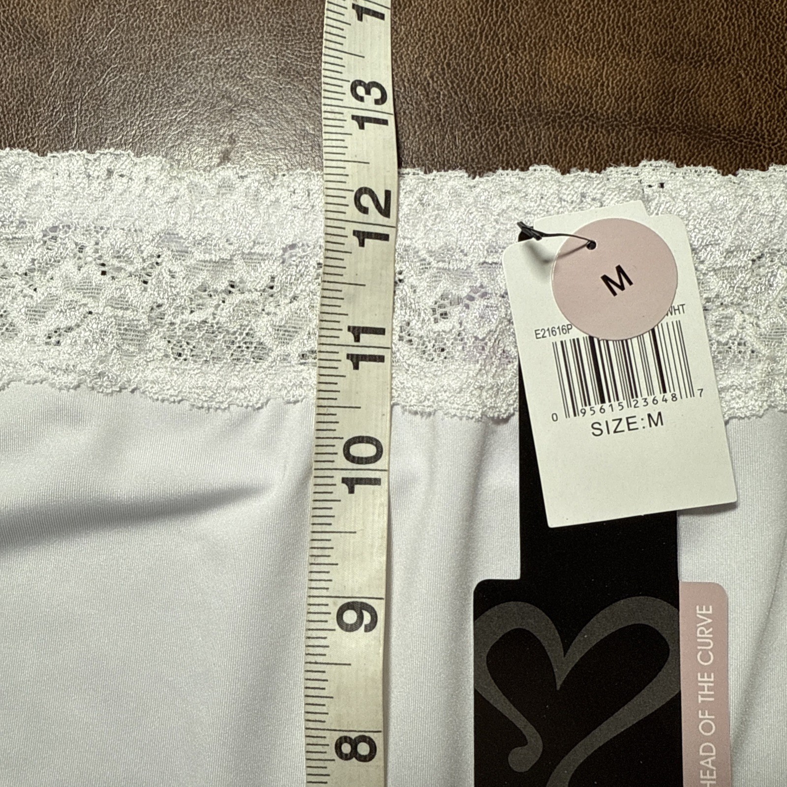 NEW QT Intimates White Lace Waist Light Support Tummy Control Panty Brief Sz M