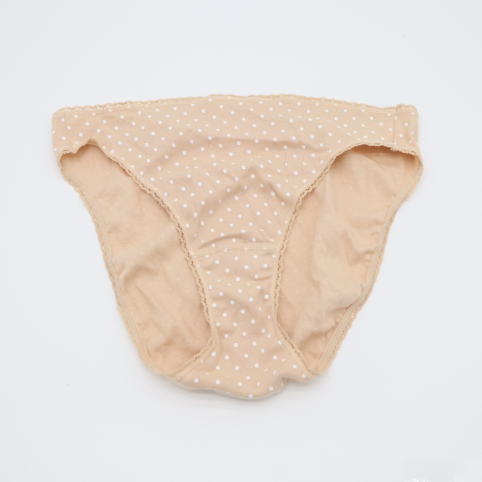 Charter Club Intimates Everyday Bikini Underwear Womens Large Beige Polka Dots
