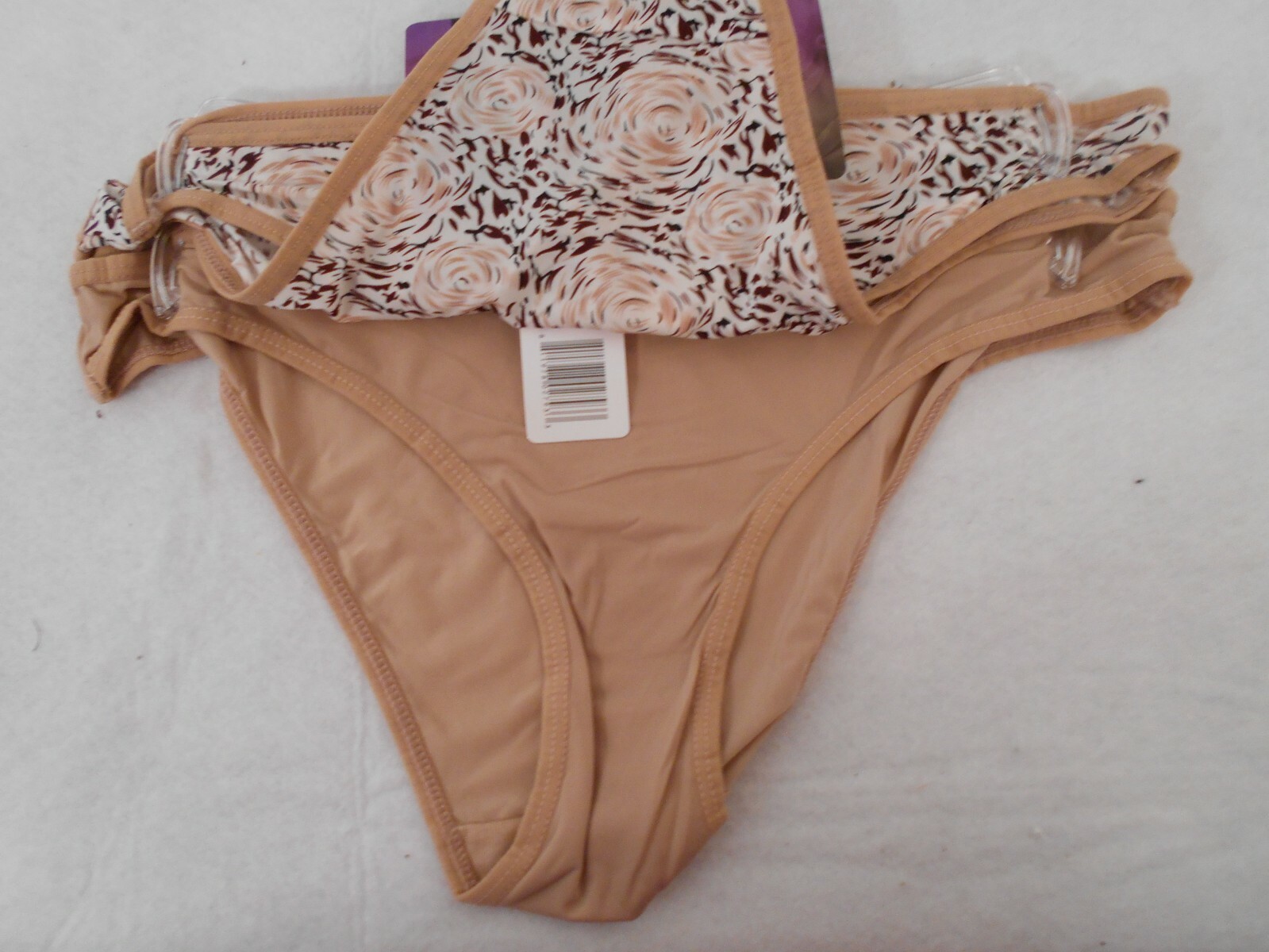 New sexy 2 pairs Hers by Herman BIKINI PANTIES / UNDERWEAR TAN 14B