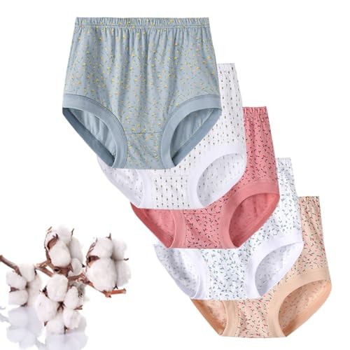 Seniors Women’s Cotton Underwear High Waisted Full XX-Large Multi Colored