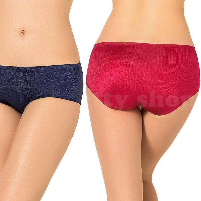 Seamless Knickers Midi Briefs Comfort Silky Soft Shiny Panties Underwear S M L