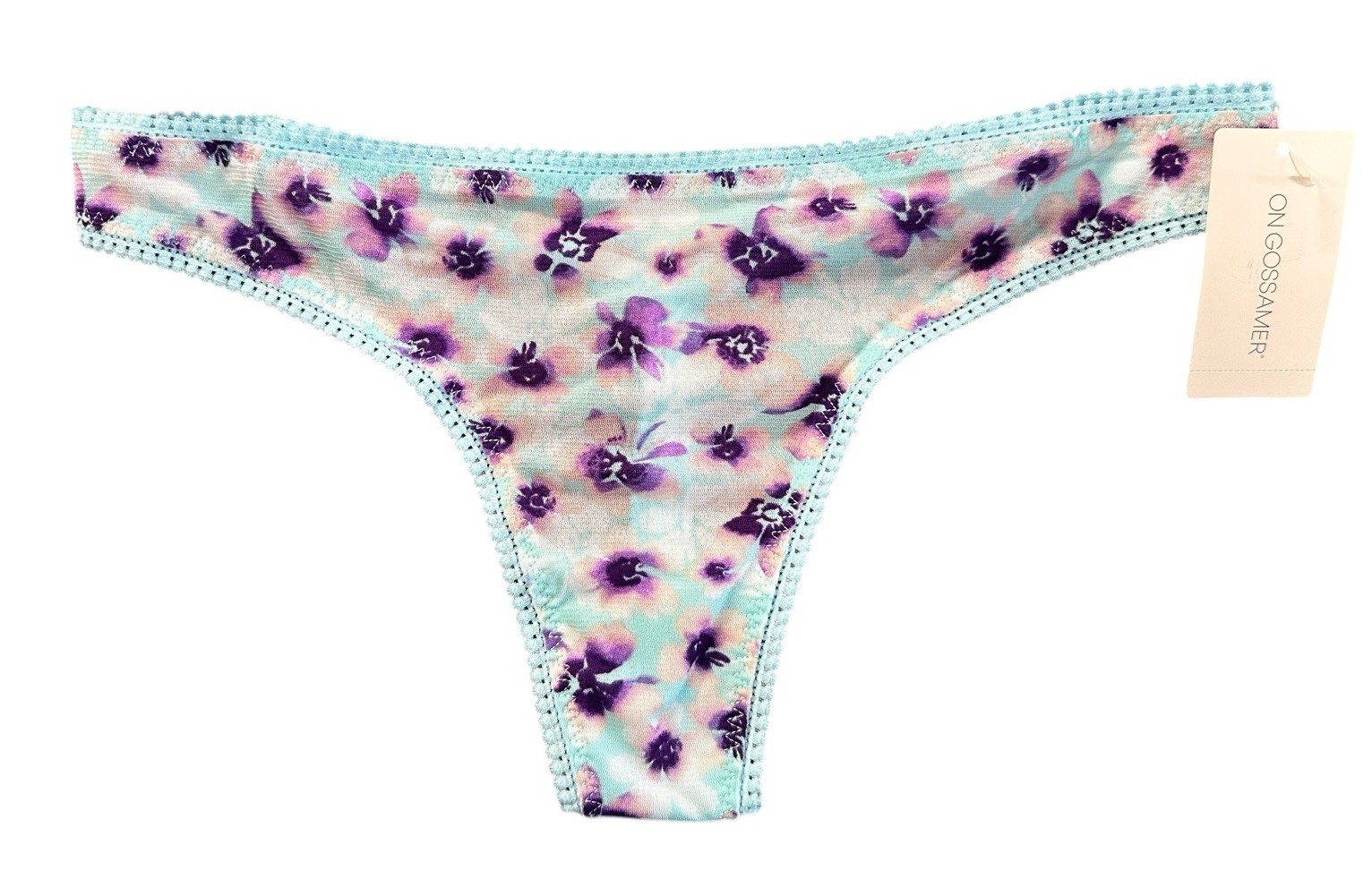 Lot of 2 NEW On Gossamer Womens Printed Mesh Hipster Thongs Sz Medium/Large M/L
