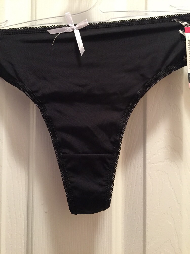 Black Zebra Stripes Sides Thong Tanga Panties Size 2X-3X-4X Sexy Silky Body Lace