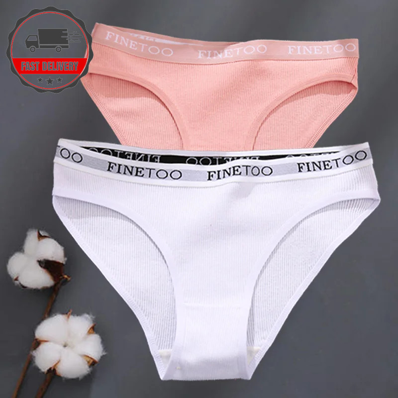 2pcs Cotton Panties Womens Briefs Sexy Low Rise Underwear