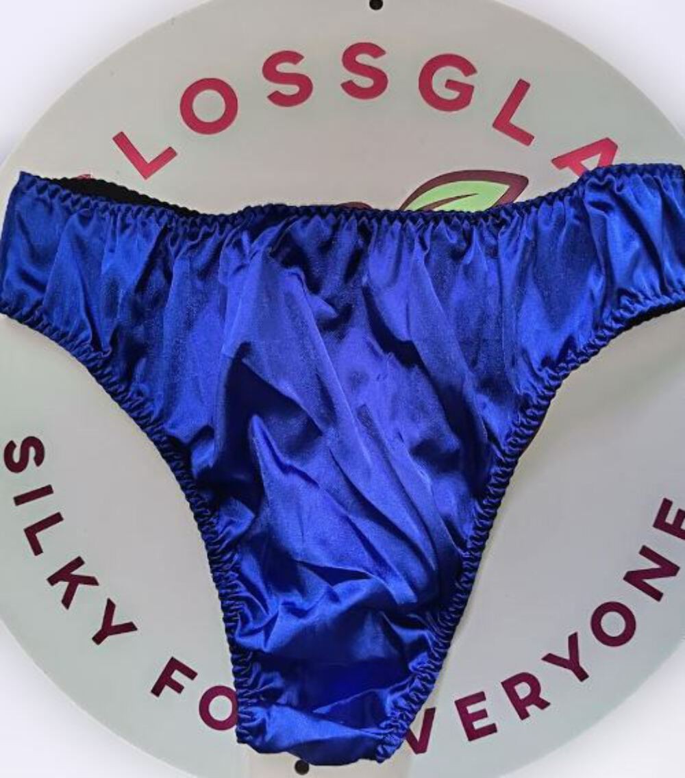 Women’s royal blue satin panties soft plus size silky knickers size 4XL 24