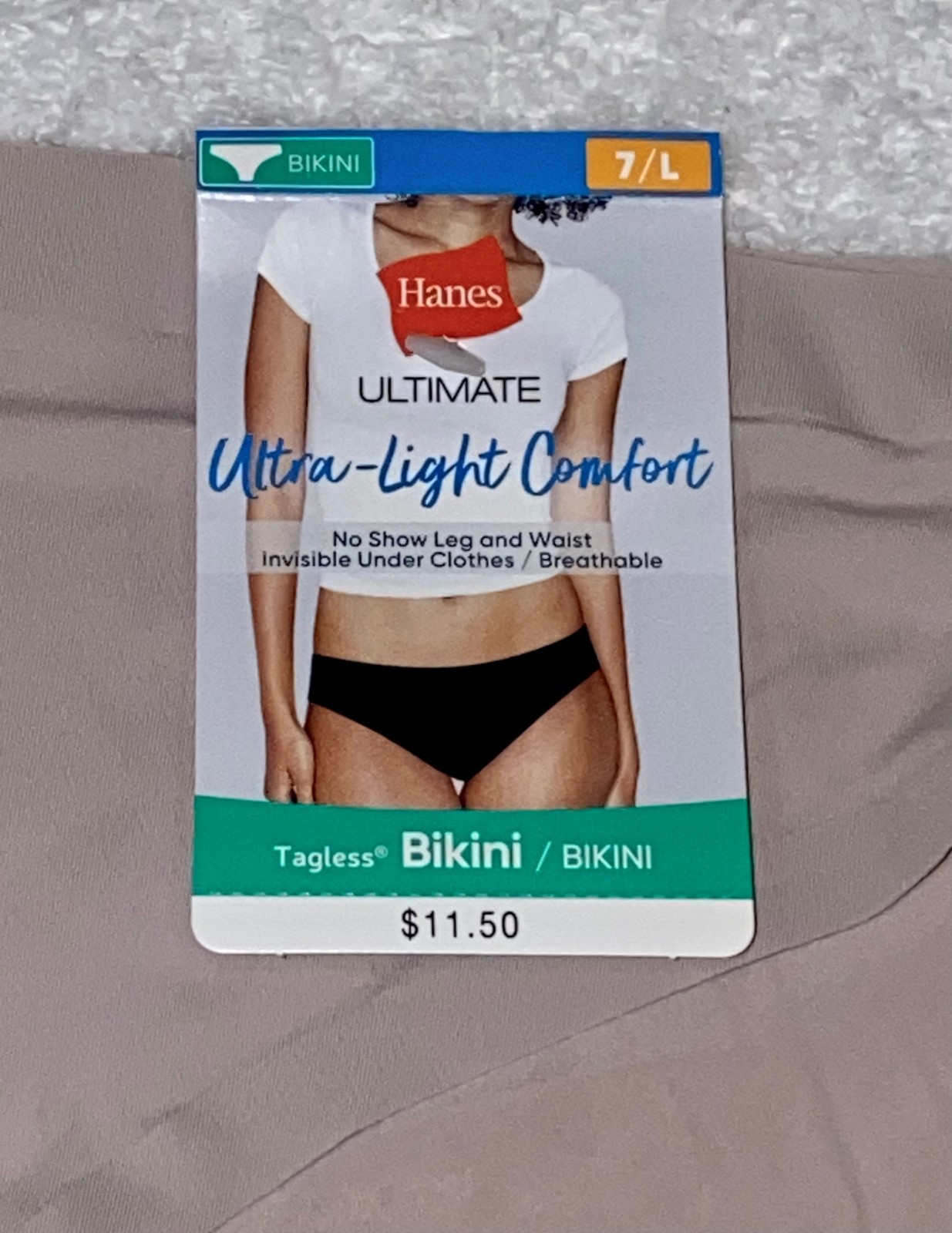 HANES Ultra Light Weight Comfort Gloss Mink Bikini Panty Underwear Women M 6 L 7