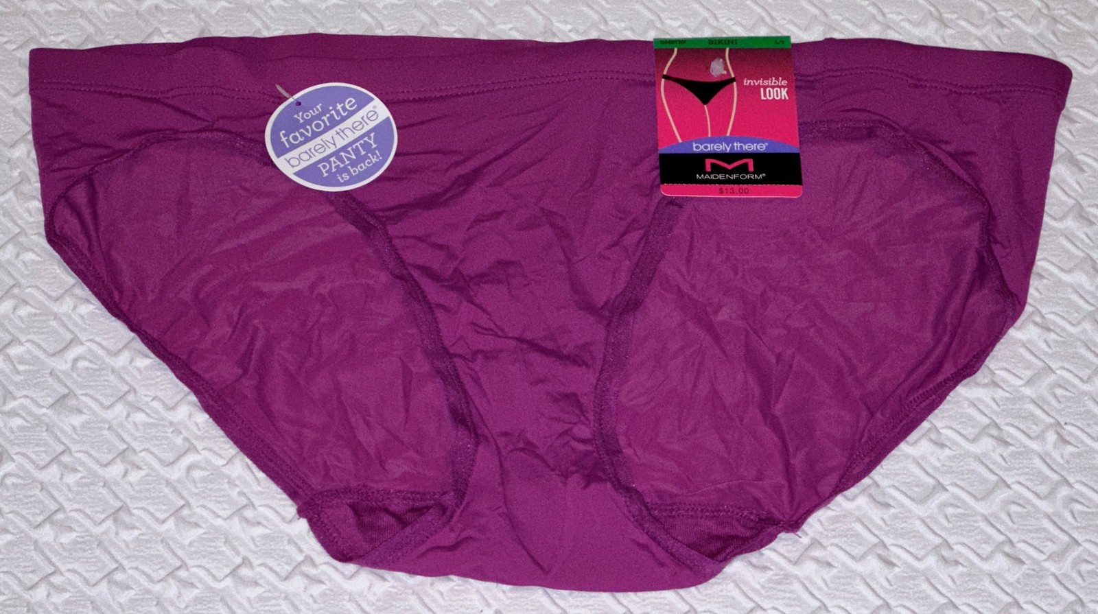 MAIDENFORM Barely There Invisible Look Razzle Purple Bikini Panty Women S M L XL