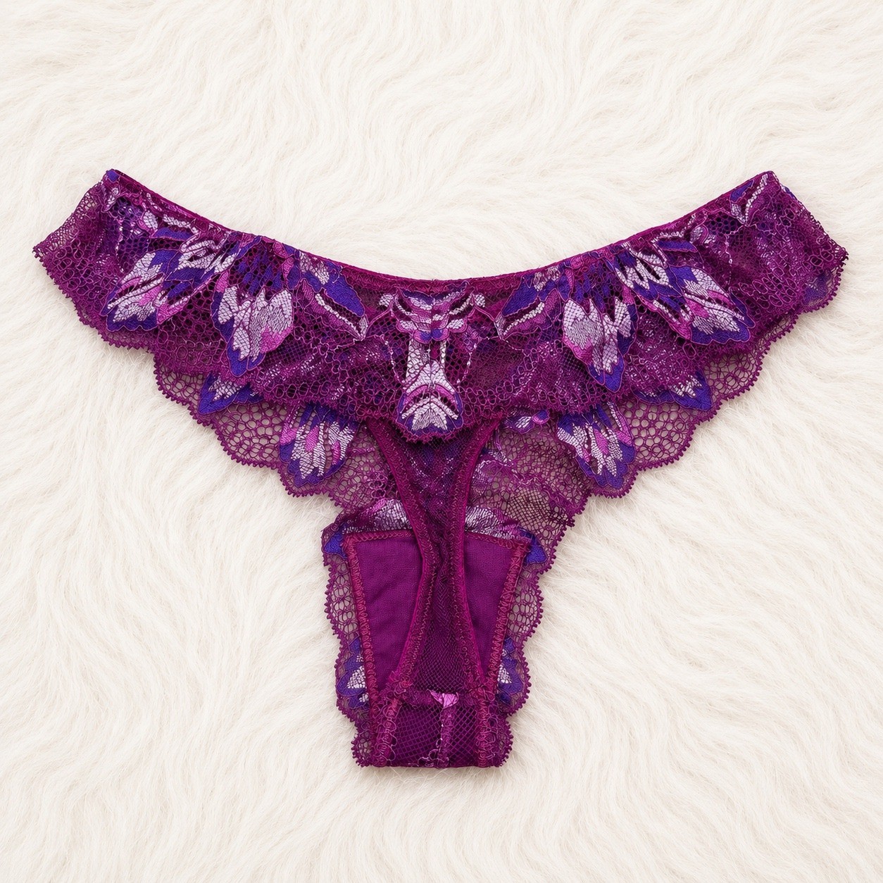 COSABELLA Paradiso Lace Thong Swiss Beet/Violet Purple S/M – NWT