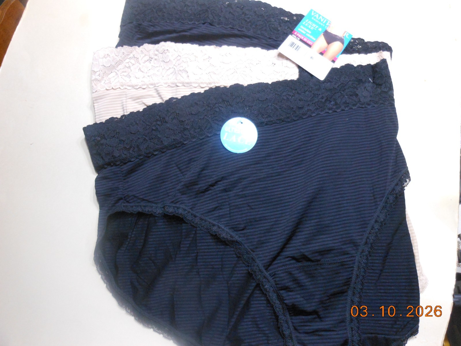 Vanity Fair Sz 4XL (11) 6 Pack Hi-Cut Lace Brief Panties Underwear Light & Luxe