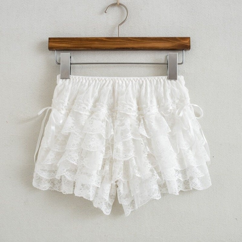 Lace Underwear Bloomer Ruffle Skirt Layered Shorts Panties Brief Petticoat Sweet