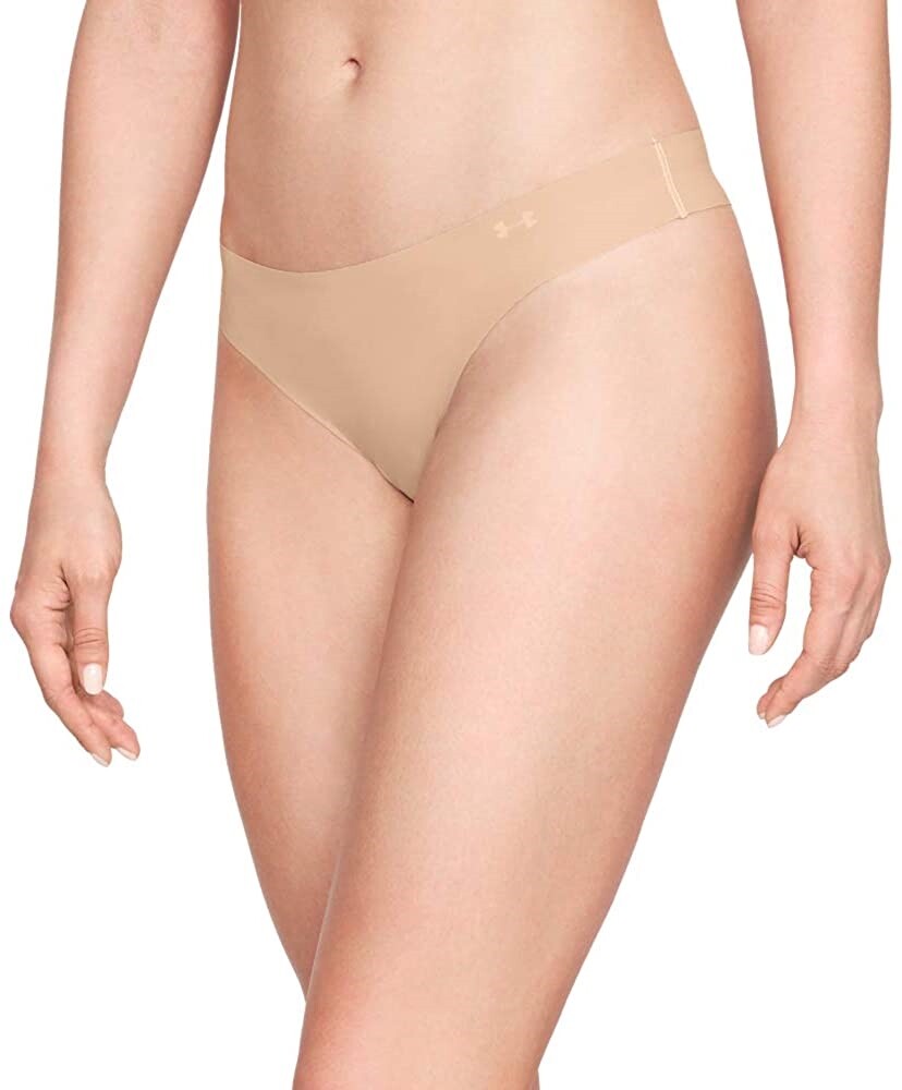 Under Armour 246359 Womens Stretch Thong Underwear 3 Pack Nude Size Large