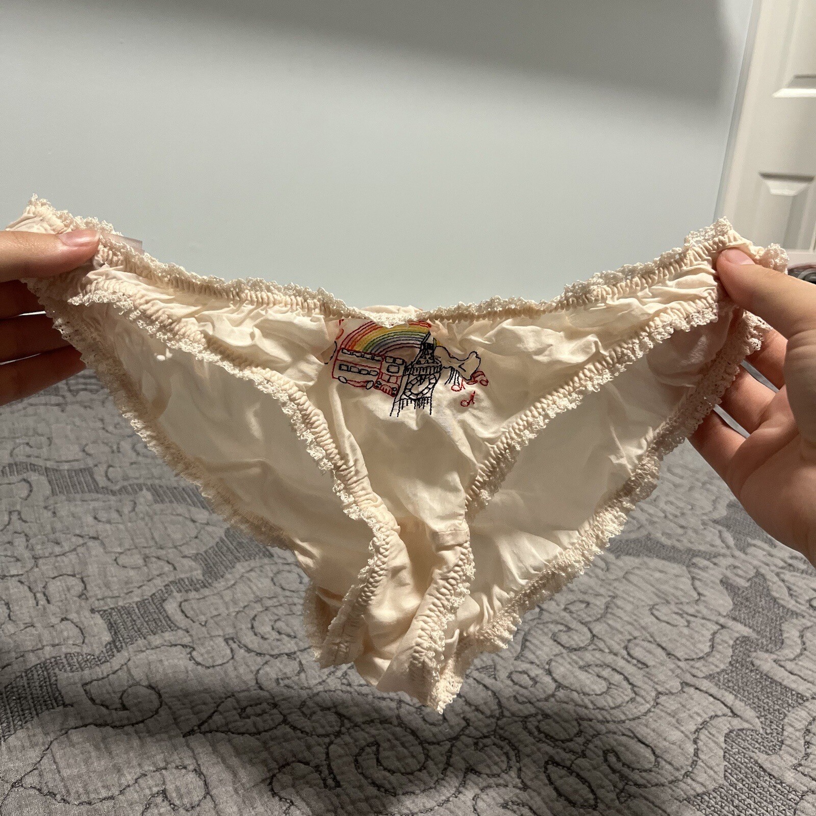 Stella McCartney London Embroidered Ruffle Bikini Underwear