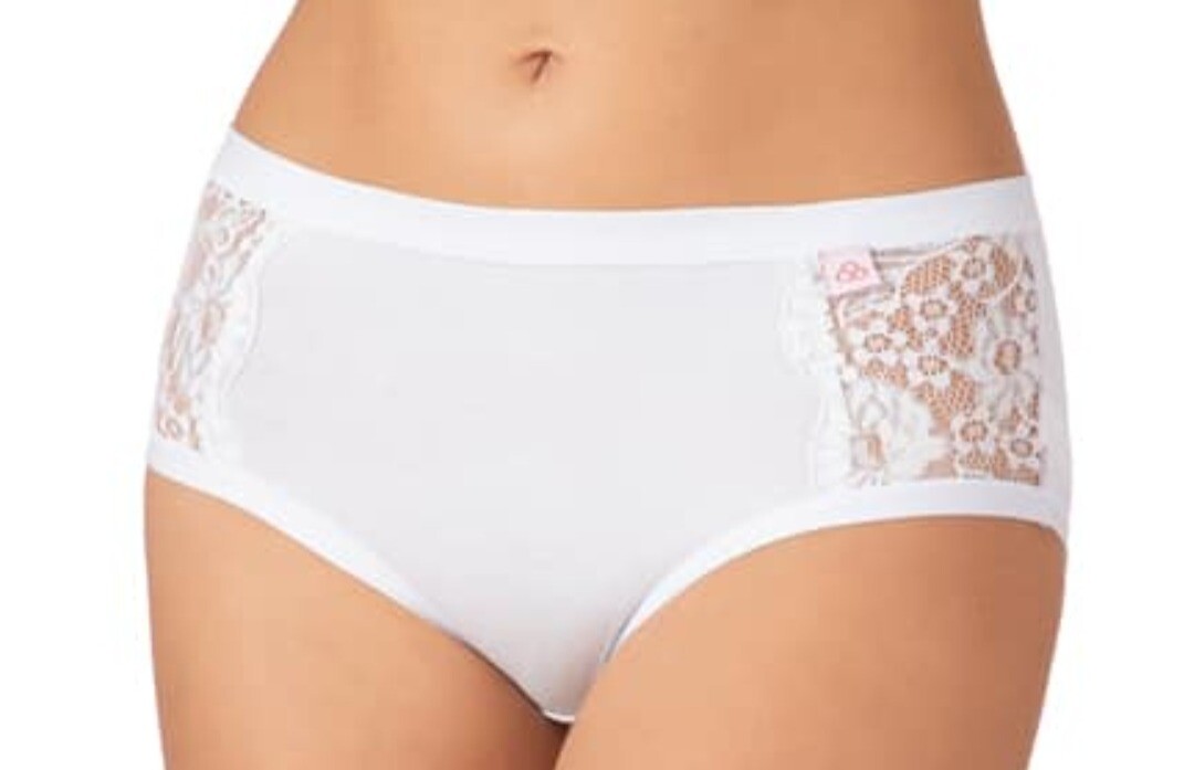 6 Women’s Cotton Bielastic Stretch Midi Panties DS351 Internal Elastic Lace
