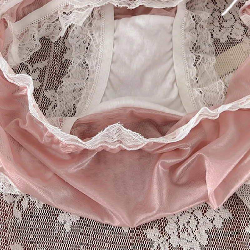 Lace Mesh Panties Low Rise Hollow Bow Soft Breathable Women’s Underwear