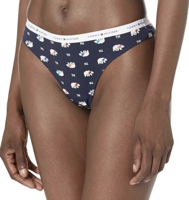 NEW Tommy Hilfiger Medium Thong Women’s Panties Underwear 5 Pack Polar Bear