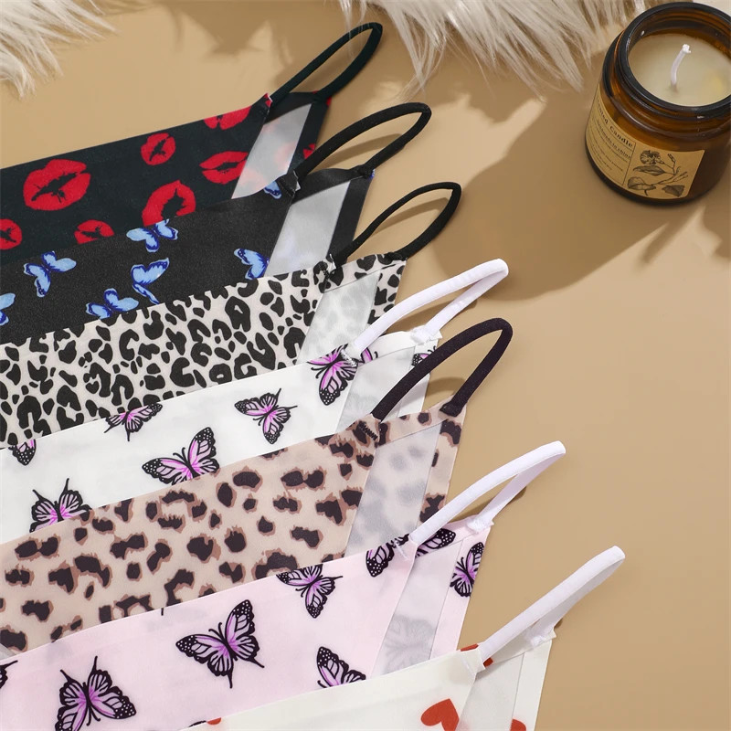 4 Pcs Women’s Graphic Print Briefs Seamless Lace Panties Breathable Low Waist