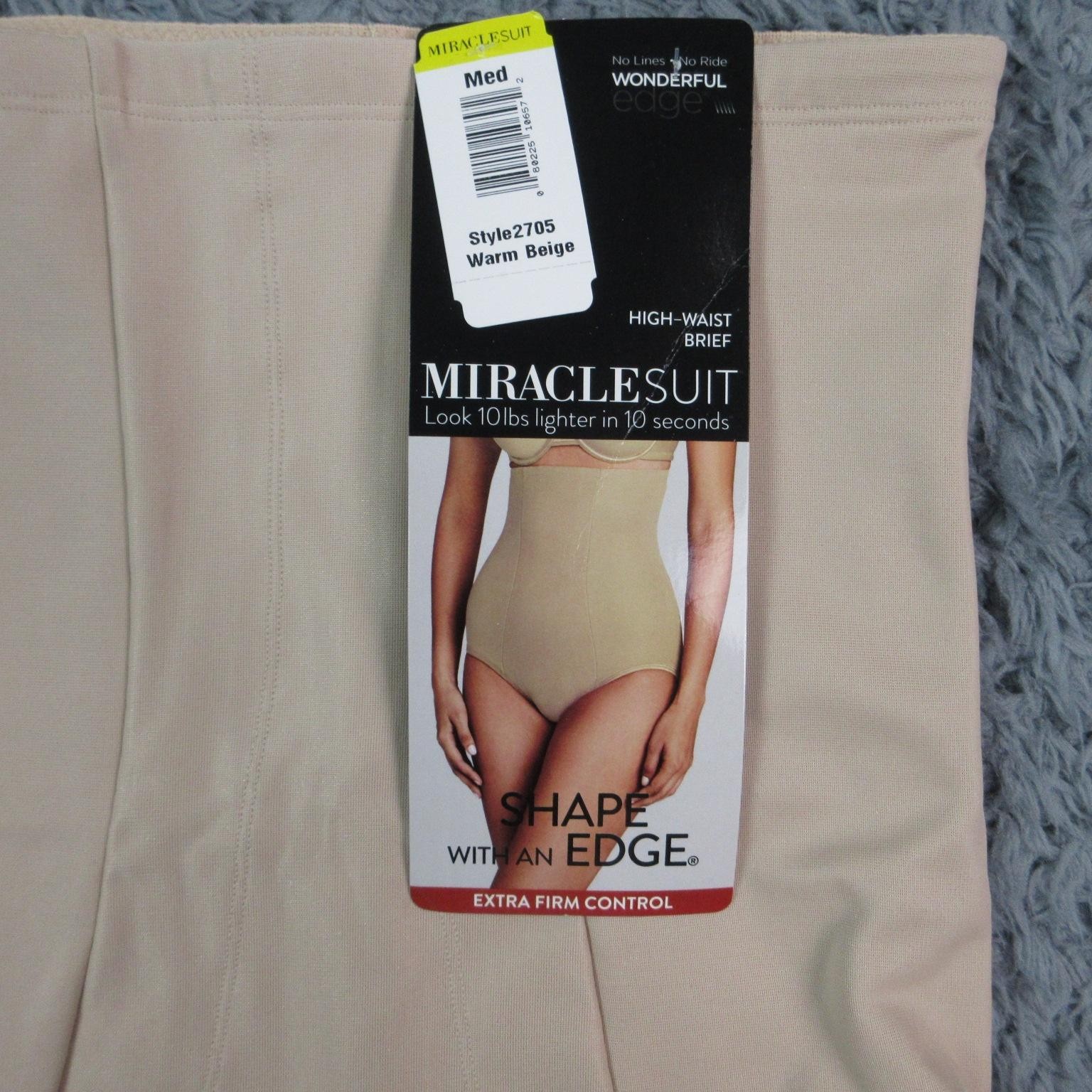 Miraclesuit High-Waist Panties Womens M Beige Microfiber Slimming Extra Firm NWT