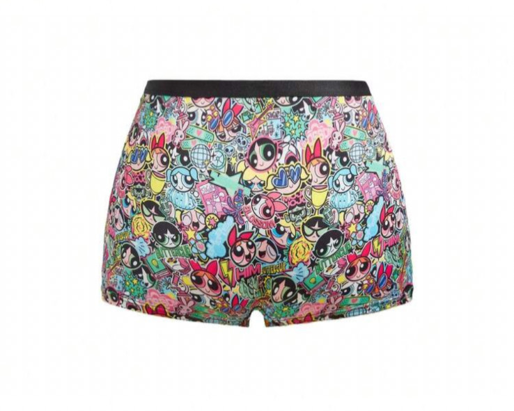 THE POWERPUFF GIRLS X SHEIN Women’s Cartoon Print Boyshort Shortie Panty XL