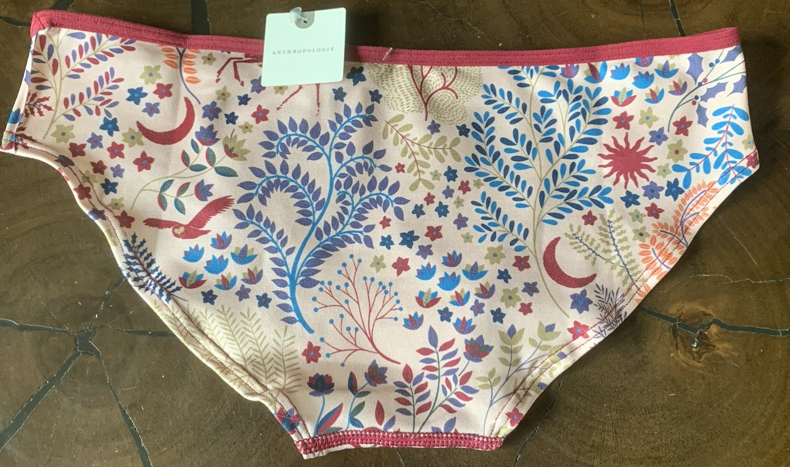 NWT Anthropologie The LyreBird Skin Seamless Printed Hipster Briefs Size XXS/XS