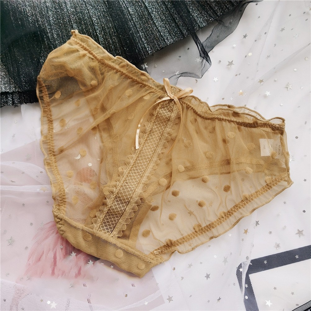 Gorgeous Women’s Lace Underpants with Sweet Dot Pattern and Soft Fabric