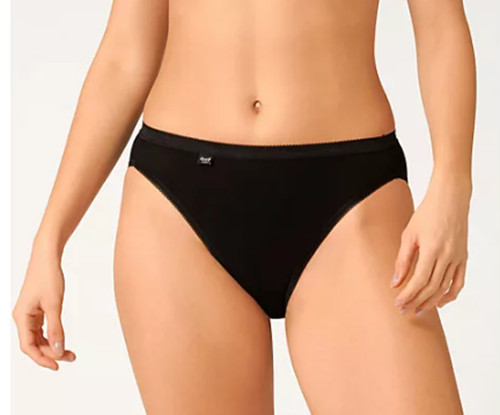 Sloggi TAI Briefs Knickers 4 Pack Basic 95% Cotton Low Rise Black New Size 16
