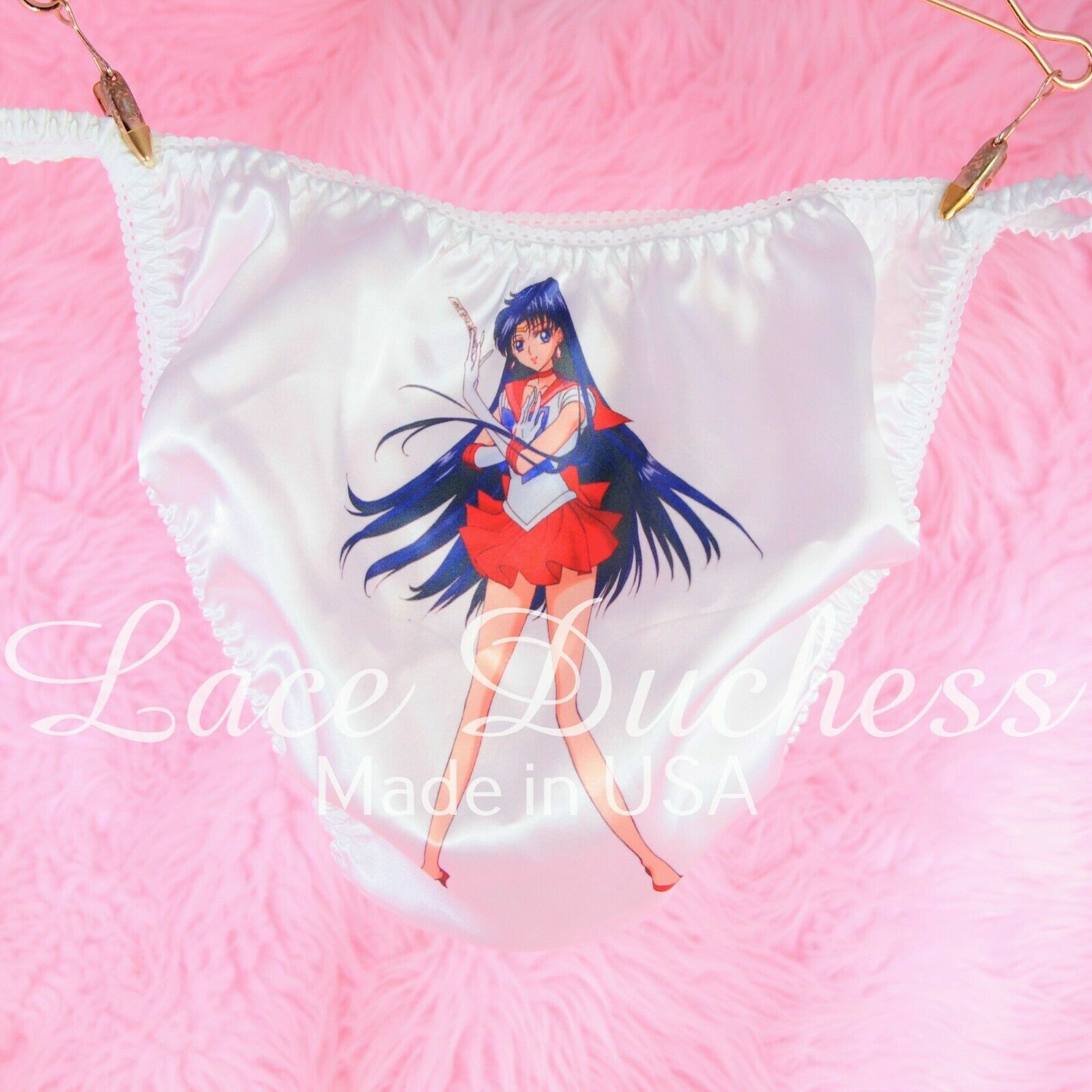 VTG Sissy SATIN Sailor Moon MARS RED Character string bikini Panties Mens WOmens