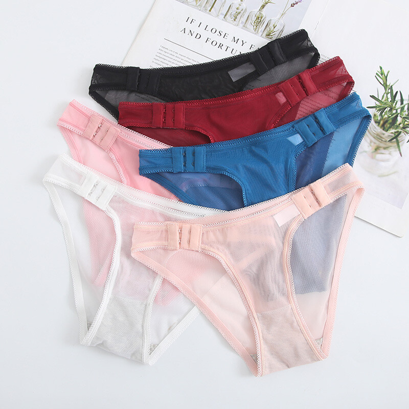 6PCS/LOT Sexy Womens Sheer Panties Briefs Bikinis Underwear Cheeky Lingeries
