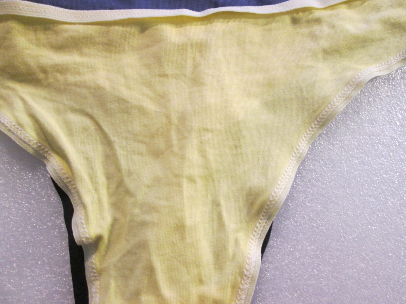 New 4 Ladies Thongs Cotton Panties💚Size XL💚Good Vibes, Blue, Black, Yellow💚
