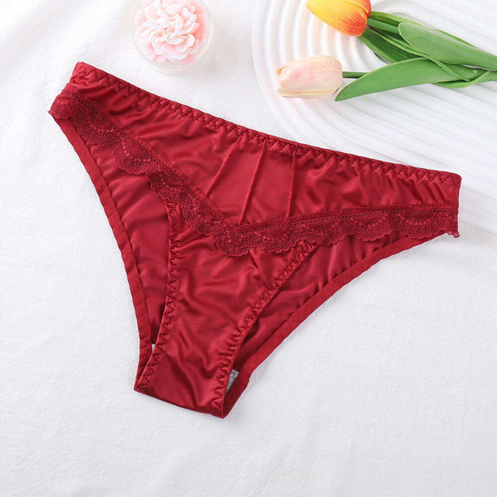 1 OR 5 Packs Sexy Womens Satin Panties Thongs High Leg Ladies Underwear Lingerie