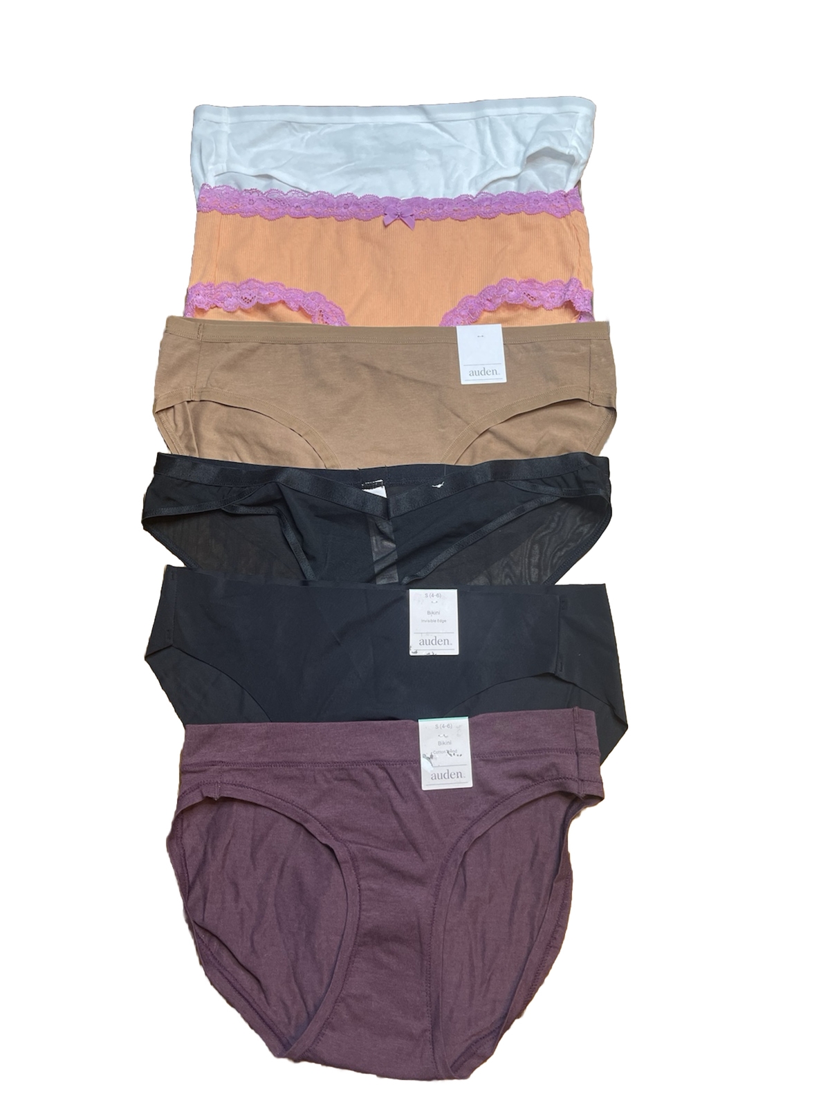 Auden – Womens Bikini Panties – Multicolor – Size S(4-6) – 6 Pairs – NWT