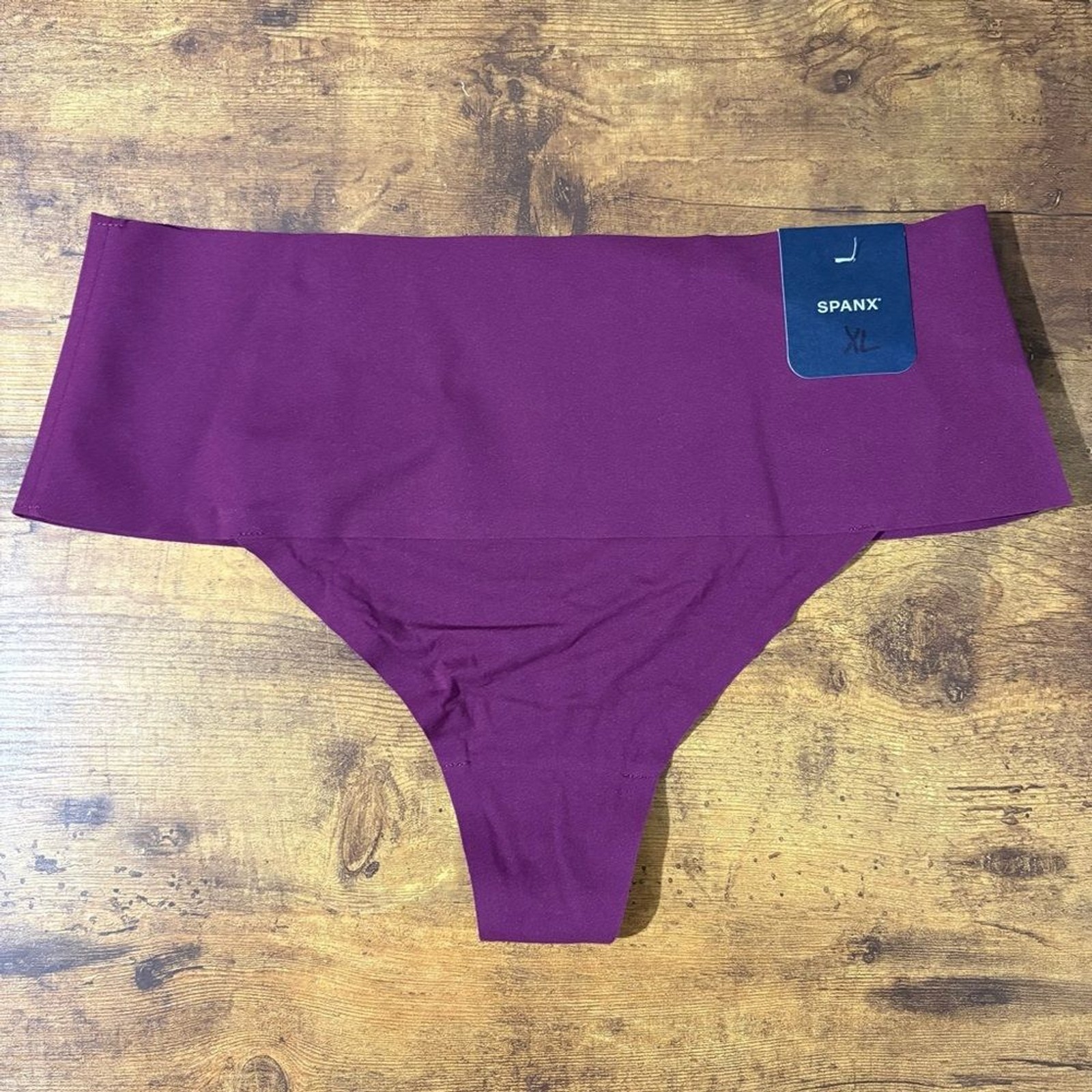 Spanx Supersmooth Undie-tectable Thong in Plum Berry NWT XL