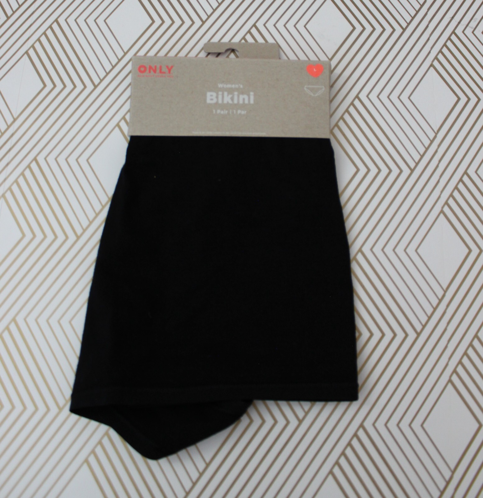 Old Navy Womens High Rise Bikini Underwear Black Size L NWT