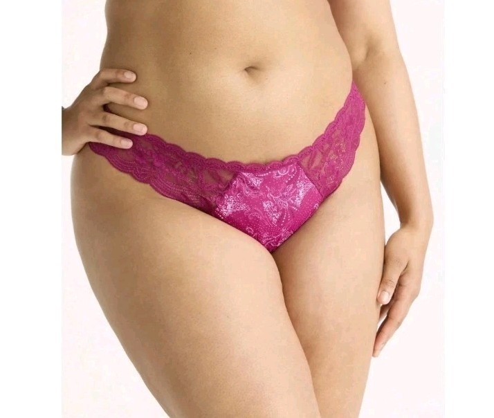 Joyspun Women’s Microfiber & Lace Thong Panties 3-Pack Multi Color XL
