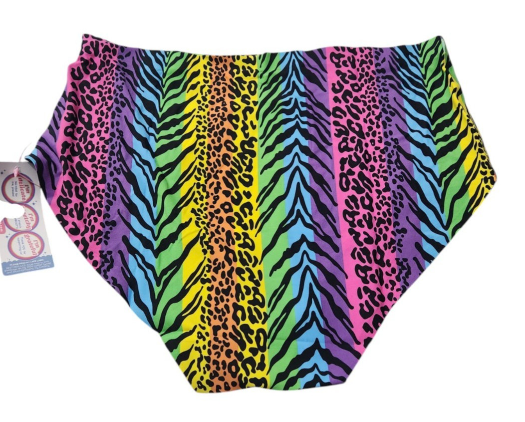 Cheek Boss Panty Womens XL Boyshort Underwear Panties Multi-color Animal Print