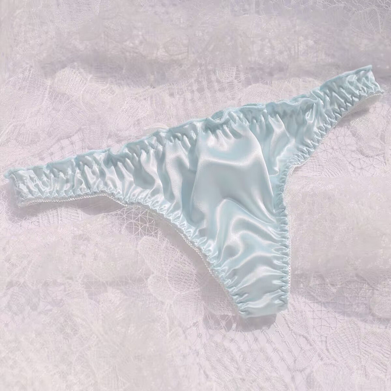 Sweet Girls Womens Faux Satin Thongs Panties Sexy Bow Princess Underpants Cute