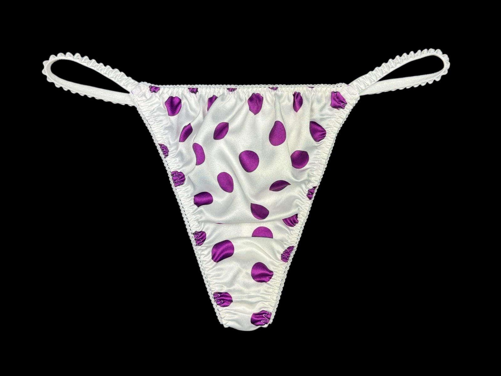 Classic Satin String Thong Polka Dot S