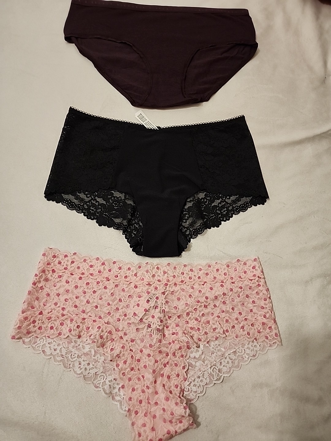 New 3 PACK Victoria’s Secret Cheeky/cheeky Lace Panties Underwear Women Size LG