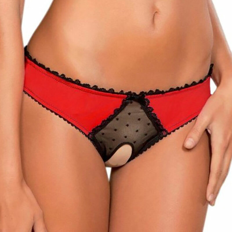 Women Lace Panties Crotchless Underwear Thongs Lingerie G-string Floral Briefs