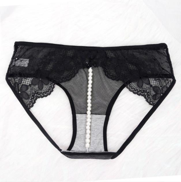 Women Pearl Massager Panties Wearable Underwear Bikini Thong