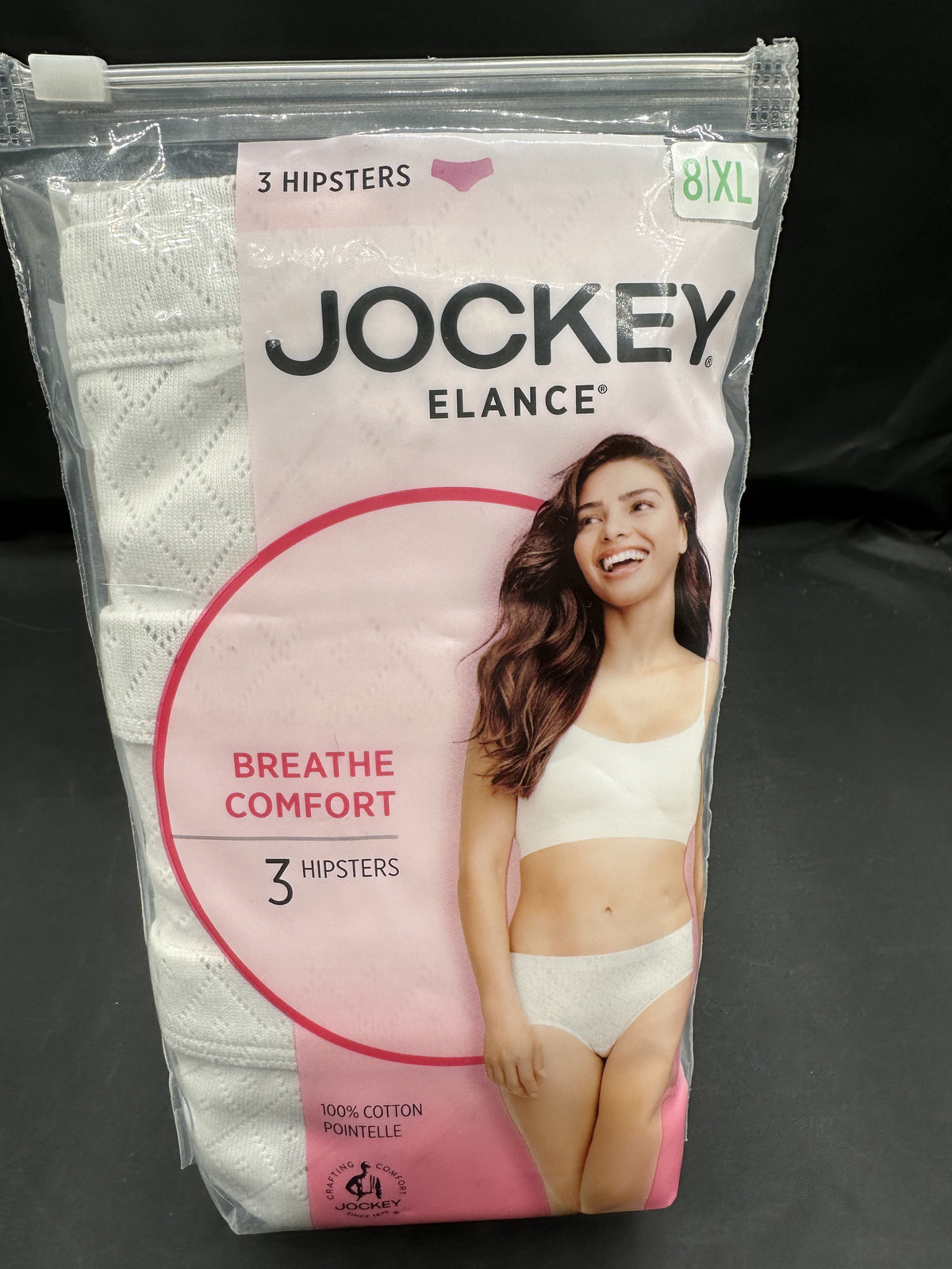 New 3 Pack Jockey Cotton Elance Breathe Comfort Hipsters Underwear Sz 8 & 9