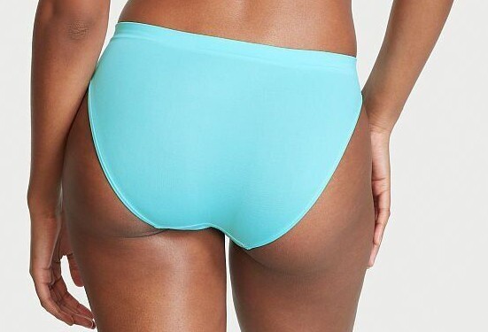 XL Artic Sky Celeste Turquoise Blue LOGO Seamless Victorias Secret Bikini Pantie