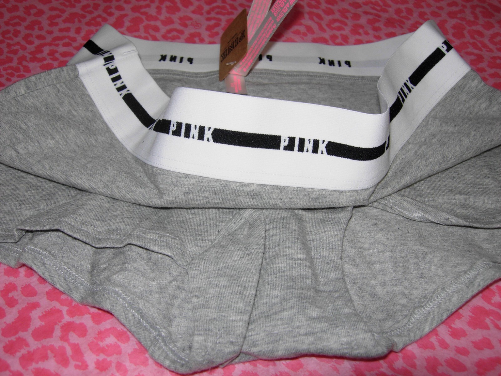 Victoria’s Secret PINK Intimates Shortie BoyShort Logo Heather Charcoal NWT