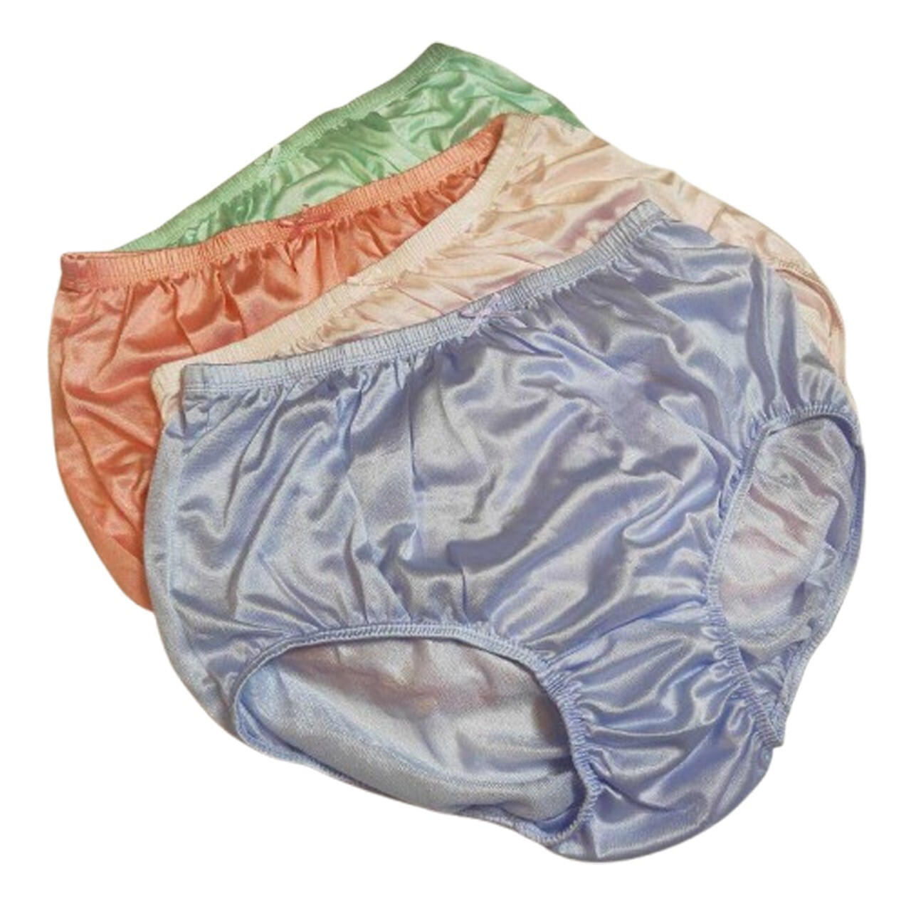4 Pcs Silky Nylon Underwear Plus Size 3XL High Waisted Panties Briefs Lingerie B