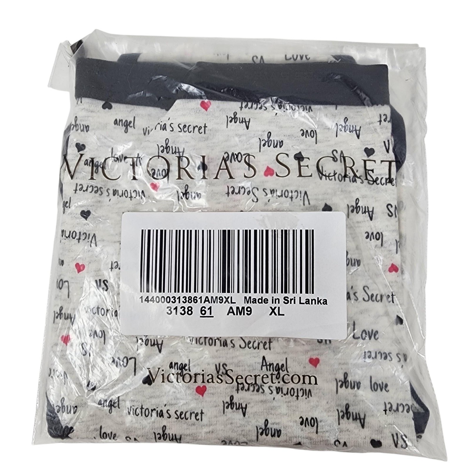 Victorias Secret Underwear Womens XL Heart Print Dot Brief Panty VS Angel