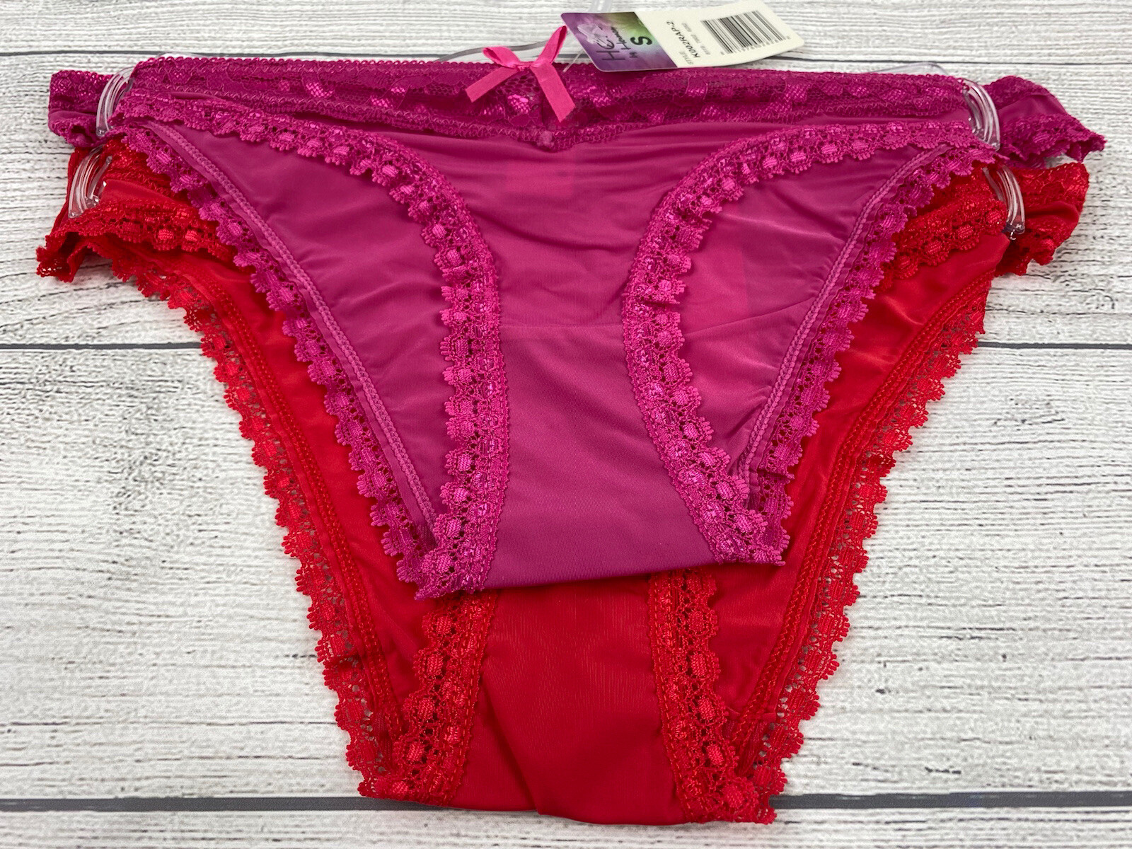 Hers By Herman 2 Pack Panty Pink Red with Lace Sexy Panties Select Large, Small