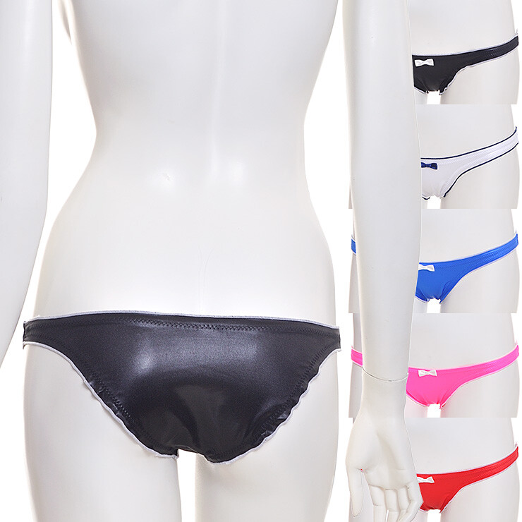 Japanese Kawaii Short mellow Low-rise Bikini Panties Wet Look made in Japan T381
