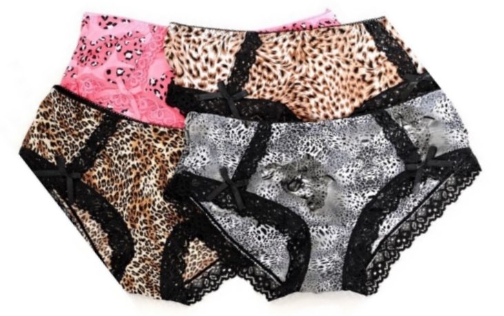 Pink, Gray or Brown Leopard/Cheetah Hipster Boyshort Bikini Panty S/M/L/XL