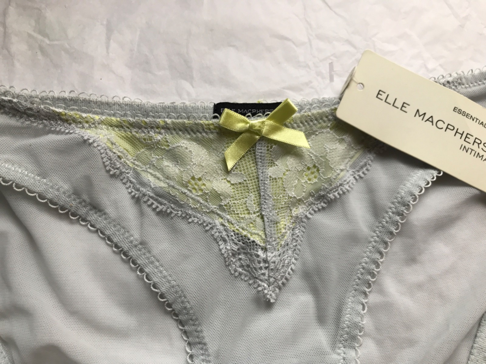 Elle Macpherson briefs semi sheer lace uk SMALL NEW