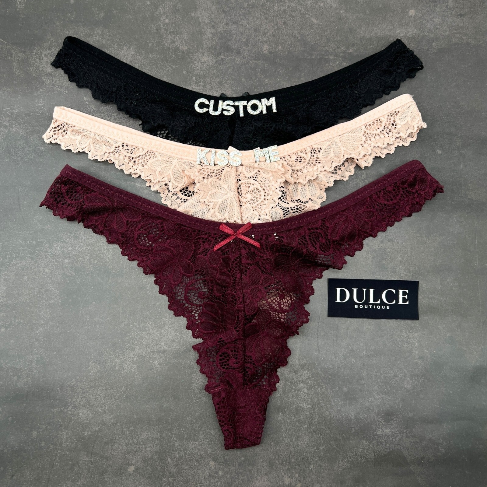 Custom Name Thong Sexy Panties With Crystal Letter Lingerie Custom Underwear